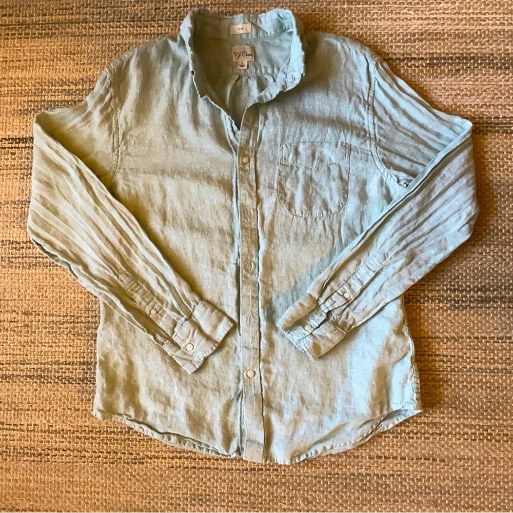 J Crew Irish Linen Button Down Shirt